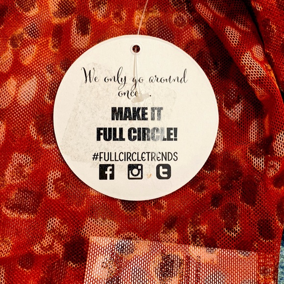 Orange and brown high neck see-through top - Picture 4 of 4